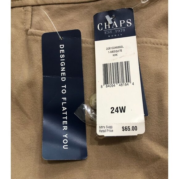 Chaps Womens Size 24 Stretch Khaki Pants New with Tags - Picture 3 of 7
